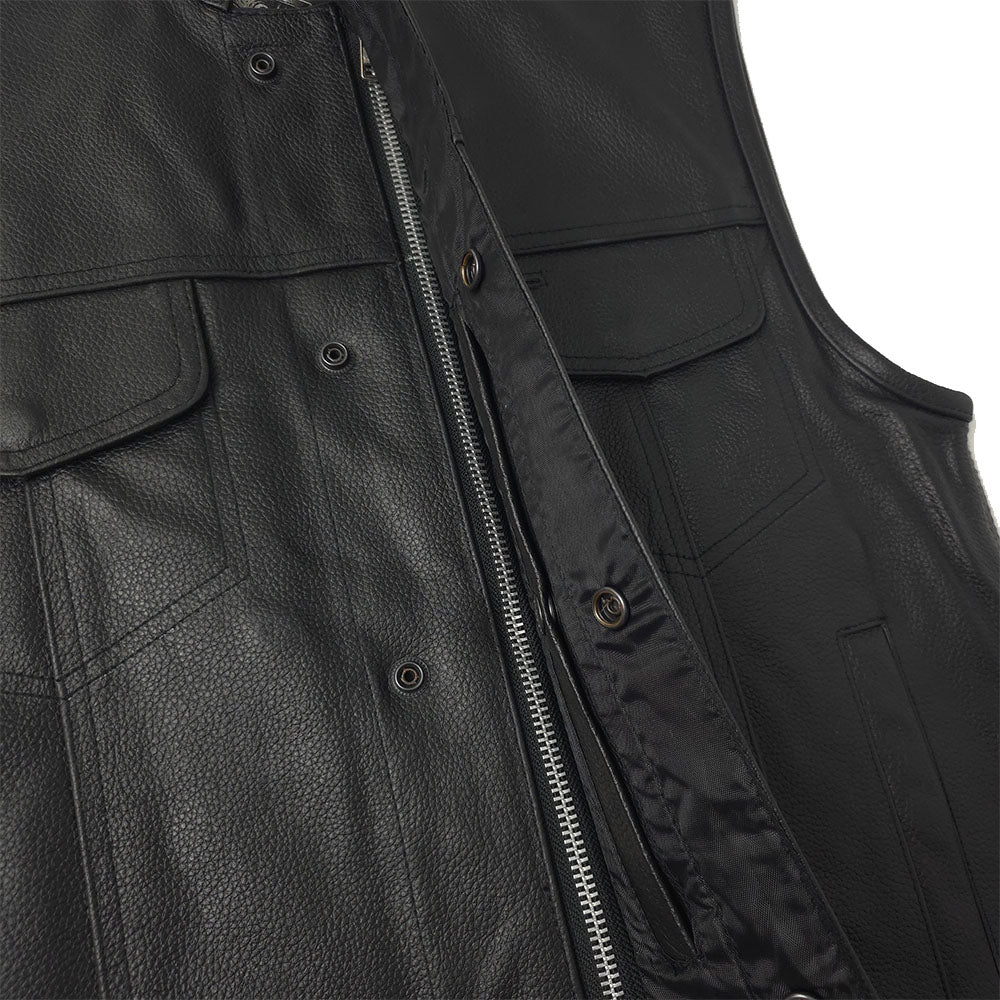 Brotherhood Vest - Leather Club Vest with Gun Pockets & Quick Access