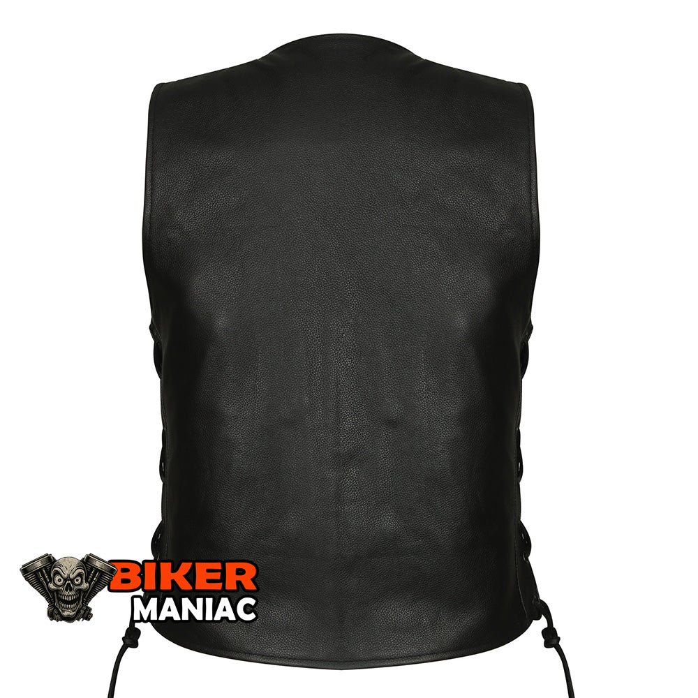 Rebel Rose - Ladies Leather Concealed Carry Motorcycle Vest