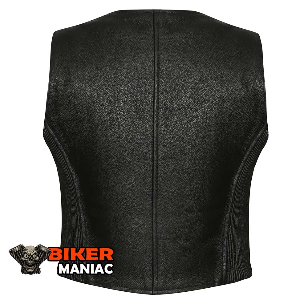 Diva - Ladies Sexy Short Form Fitted Leather Vest with Cinched Sides