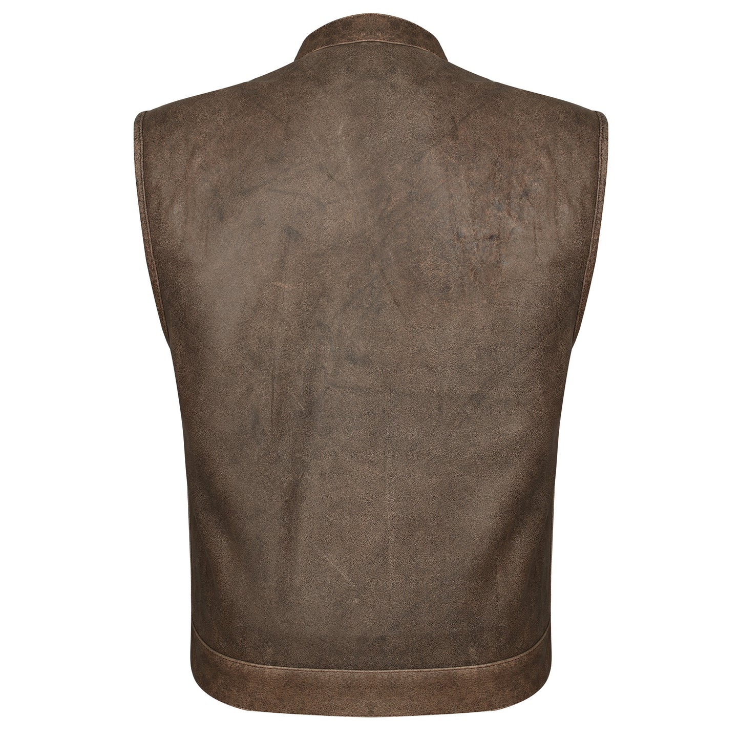 Deadwood - Brown Leather Club Vest with CCW Pockets and Quick Access