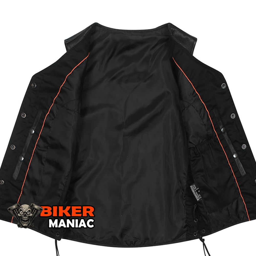 Lady Havoc - Full Length Leather Vest with Concealed Carry Pockets