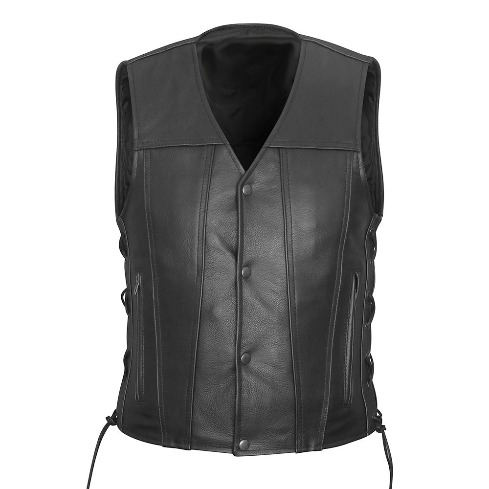 Steadfast - Straight Bottom V-Neck Vest with Side Laces and Gun Pockets
