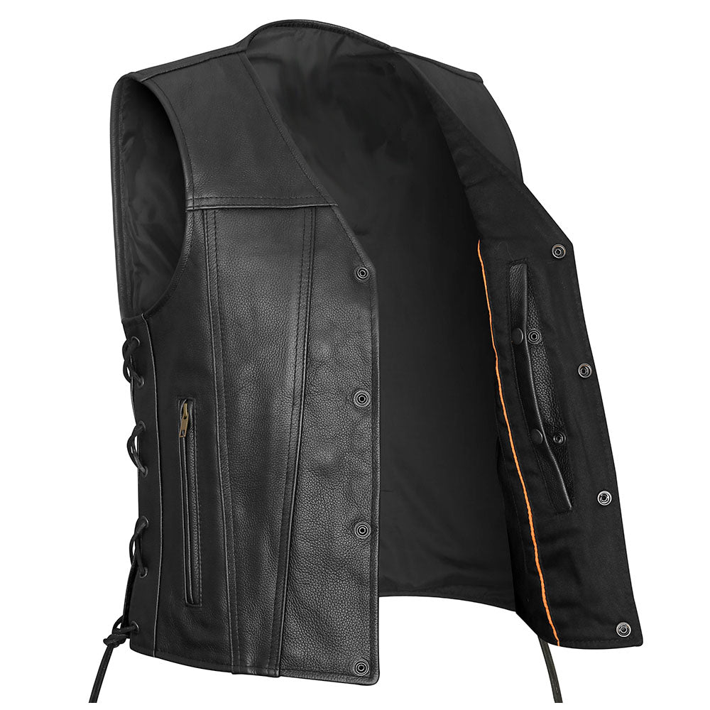 Steadfast - Straight Bottom V-Neck Vest with Side Laces and Gun Pockets