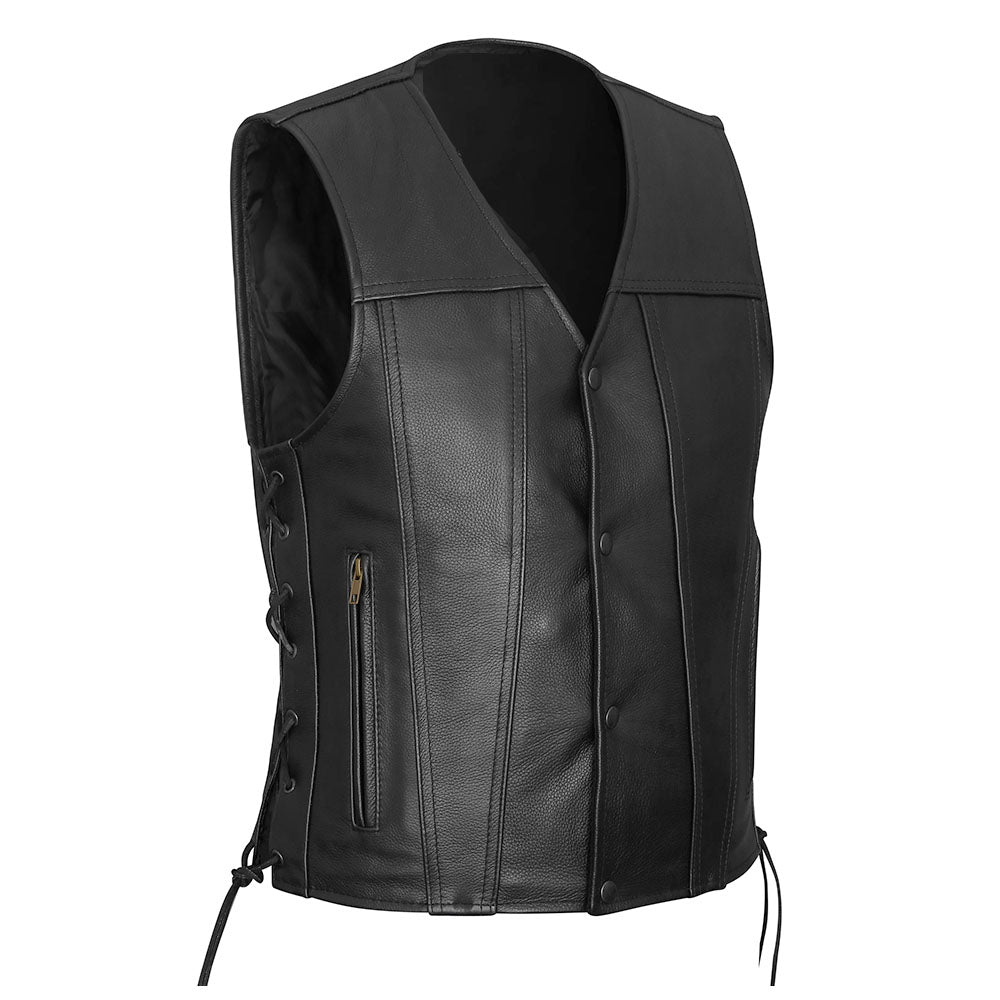 Steadfast - Straight Bottom V-Neck Vest with Side Laces and Gun Pockets