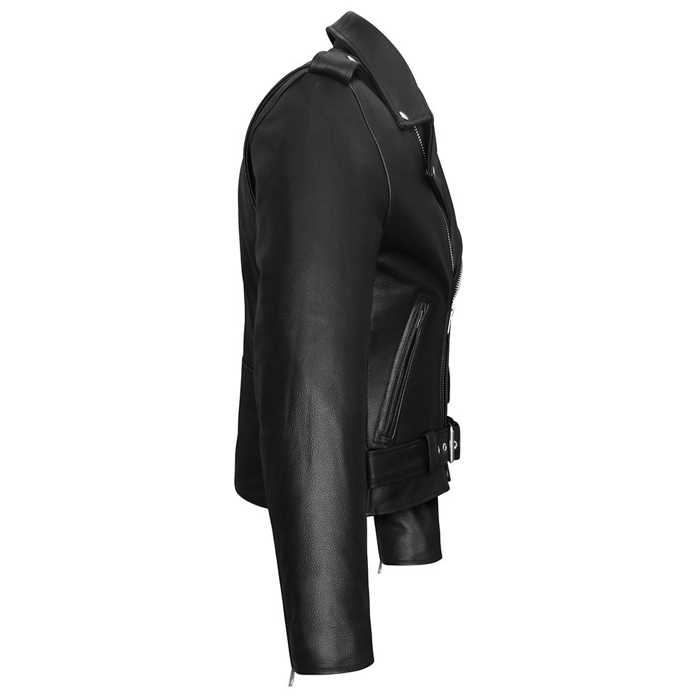 Mens Classic Leather Brando Style Motorcycle Jacket