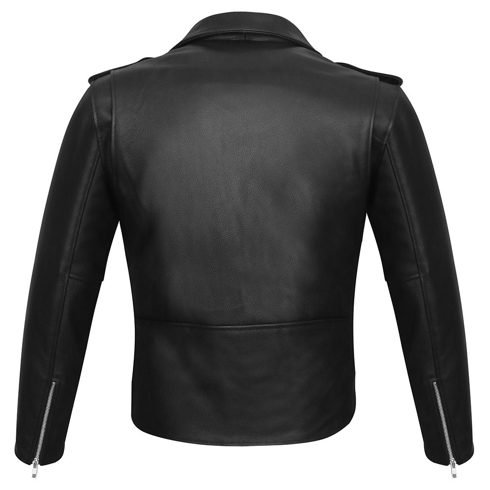 Mens Classic Leather Brando Style Motorcycle Jacket