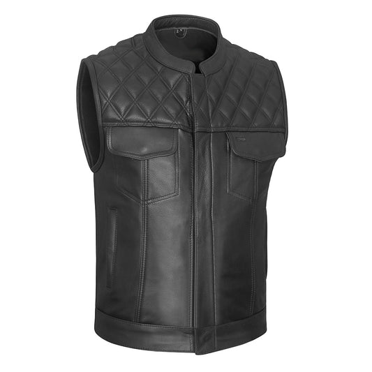Diamond Stitch Vest Premium Top Grain Naked Cowhide