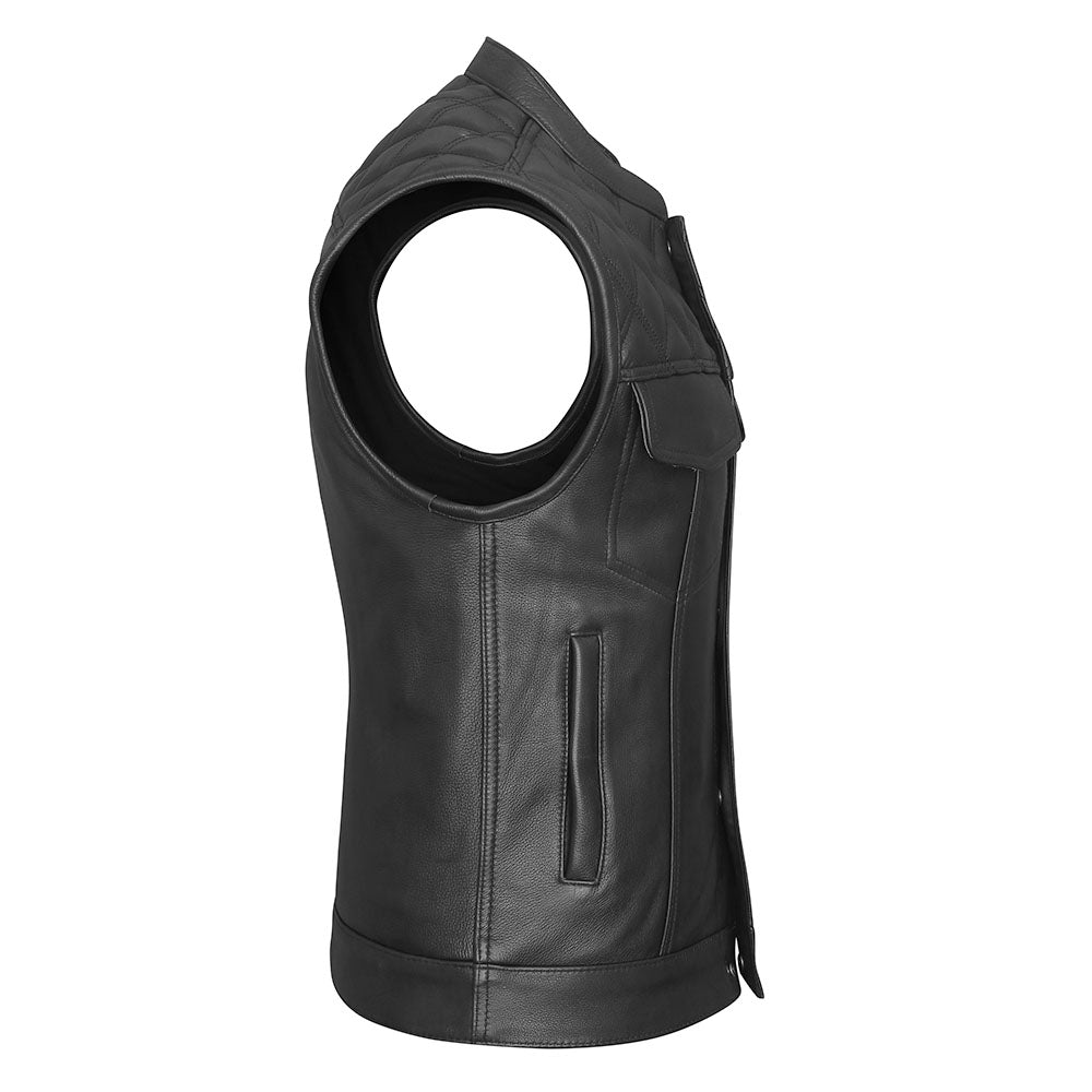 Diamond Stitch Vest Premium Top Grain Naked Cowhide