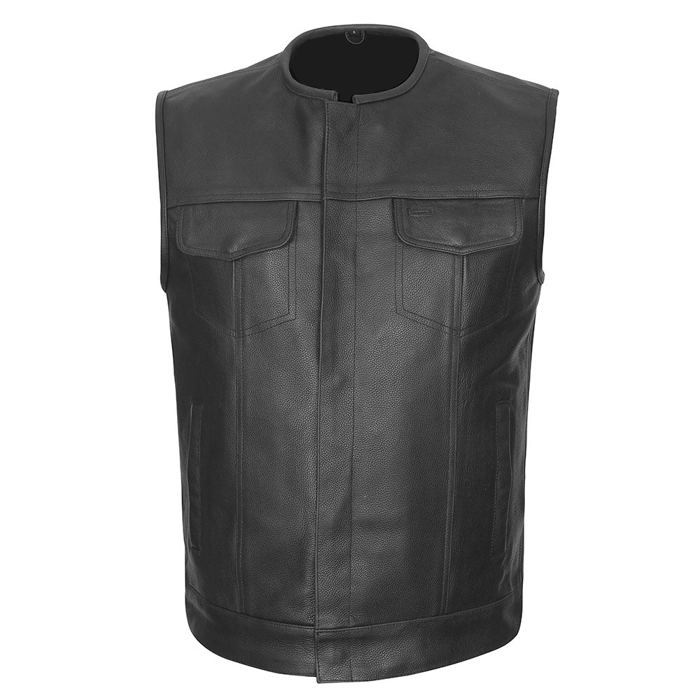 Longshot - Tall Leather Club Vest with Deep Gun Pockets and Quick Access