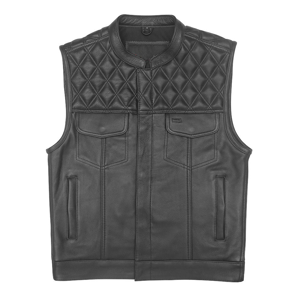 Diamond Stitch Vest Premium Top Grain Naked Cowhide
