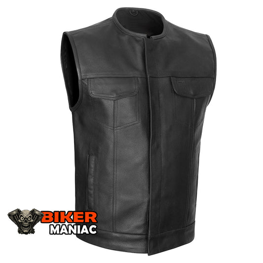 Longshot - Tall Leather Club Vest with Deep Gun Pockets and Quick Access