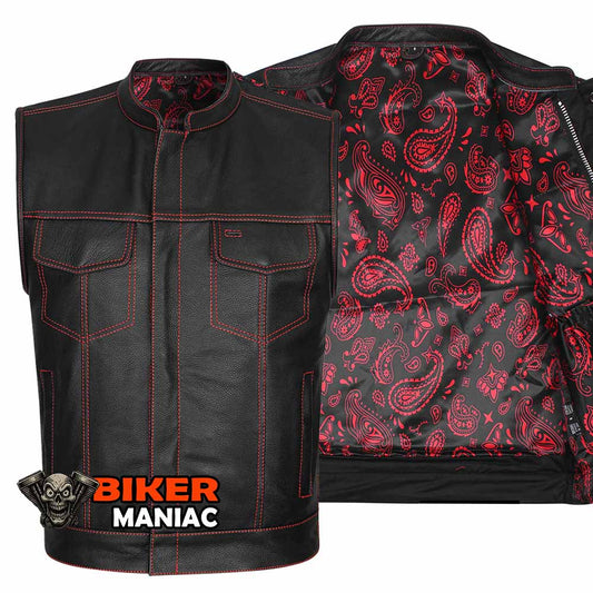 Red Venom - Red Stitch Club Vest with Bandana Liner