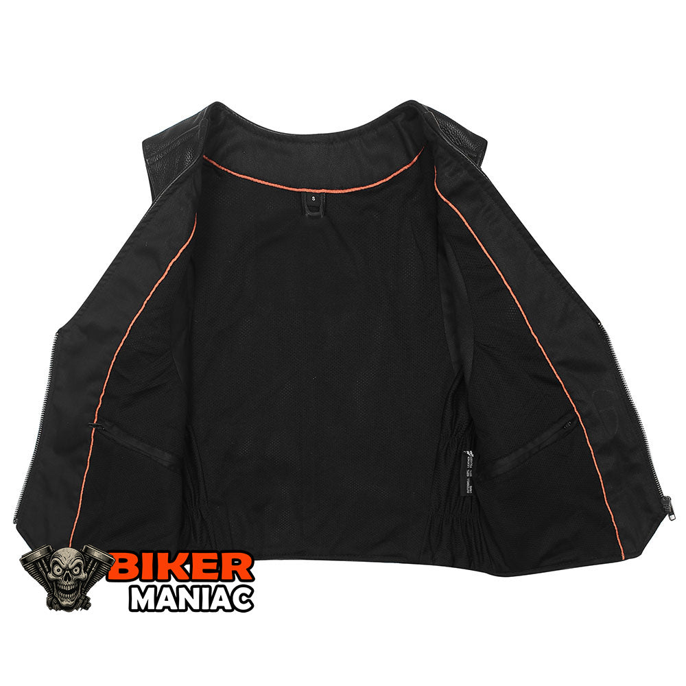 Diva - Ladies Sexy Short Form Fitted Leather Vest with Cinched Sides