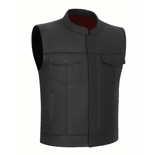 Brotherhood Vest - Leather Club Vest with Gun Pockets & Quick Access