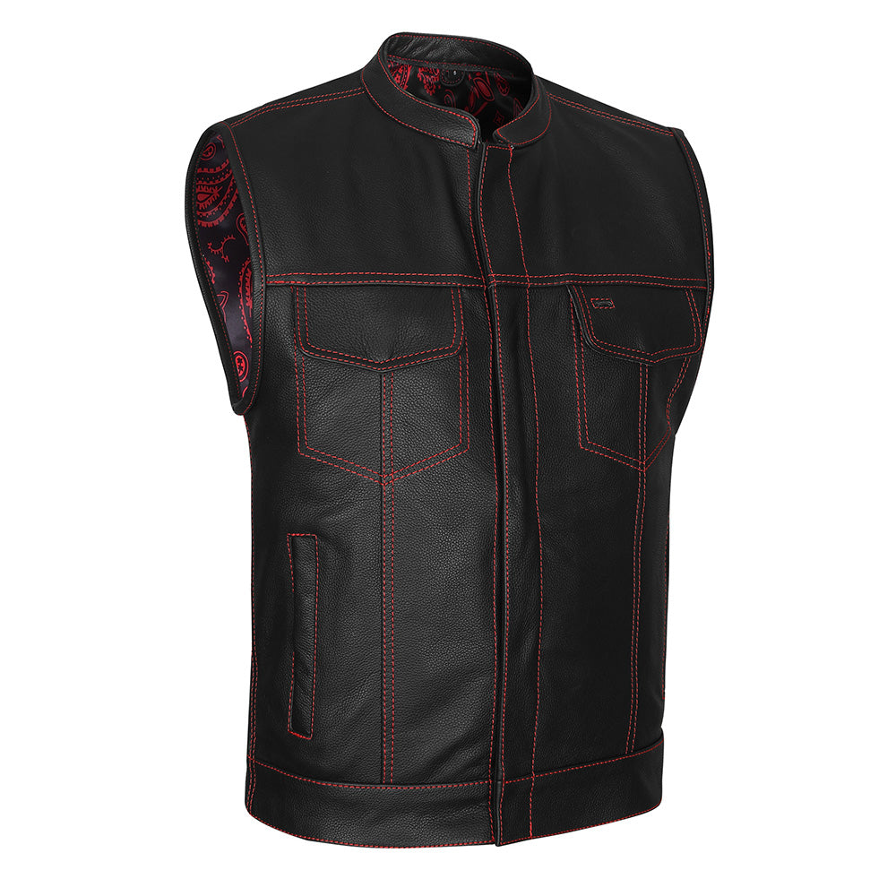 Red Venom - Red Stitch Club Vest with Bandana Liner