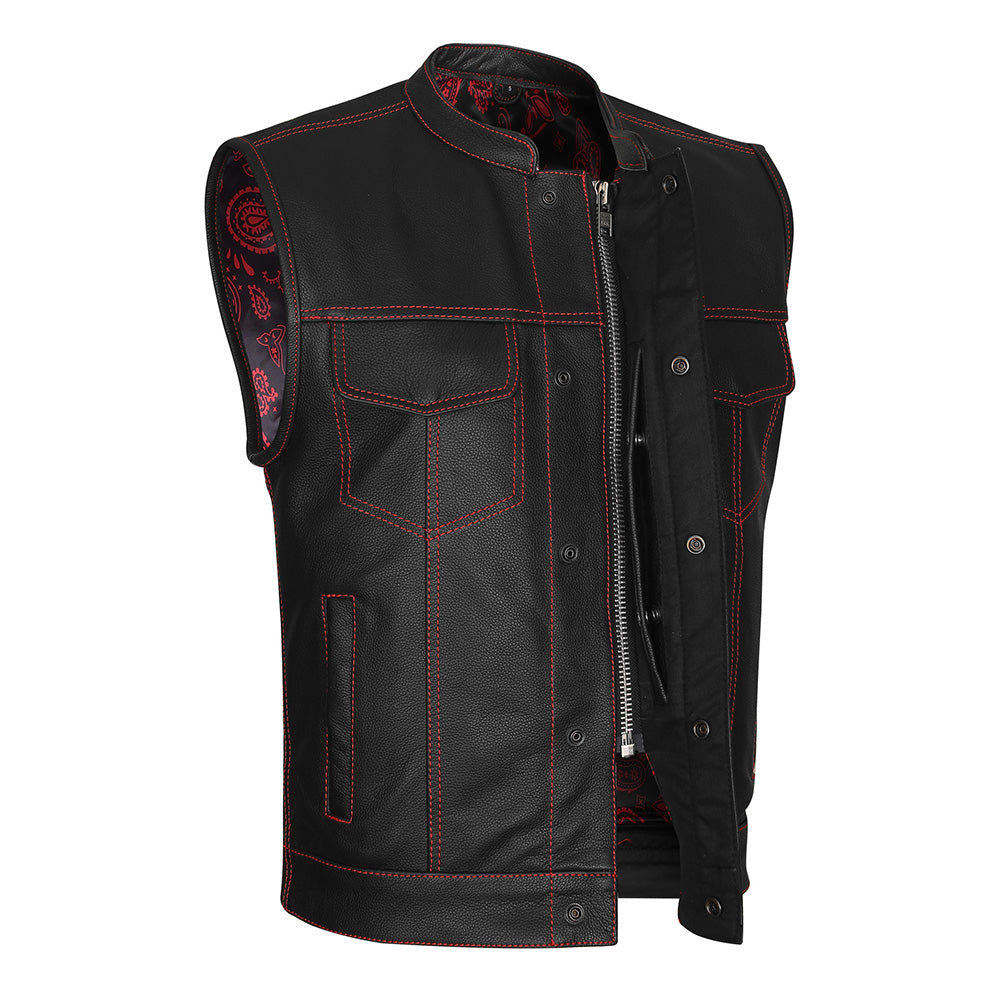Red Venom - Red Stitch Club Vest with Bandana Liner