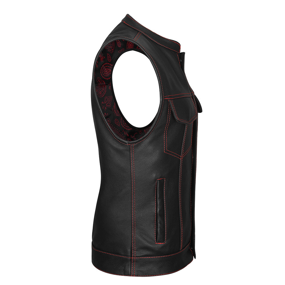 Red Venom - Red Stitch Club Vest with Bandana Liner