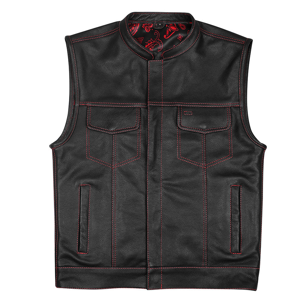Red Venom - Red Stitch Club Vest with Bandana Liner