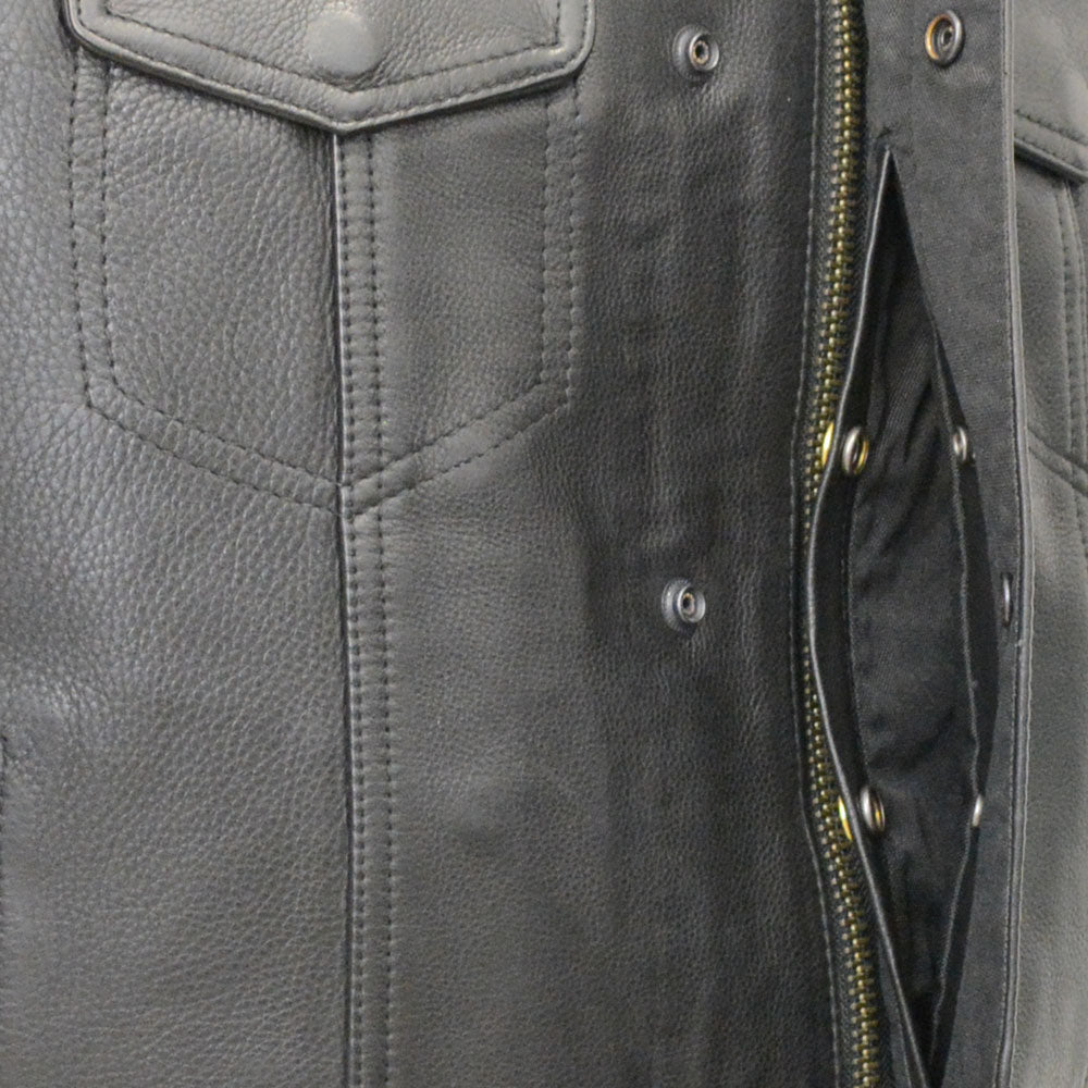 Ruthless - Premium Naked Cowhide Leather Club Vest with Deep CCW Pockets and Single Back Panel