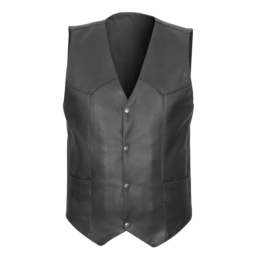 Traditional V-Neck Vest with Gun Pockets and Single Back Panel