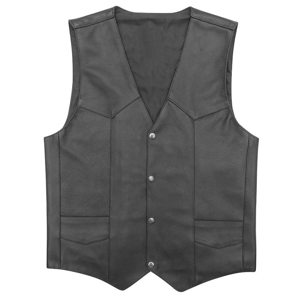 Traditional V-Neck Vest with Gun Pockets and Single Back Panel