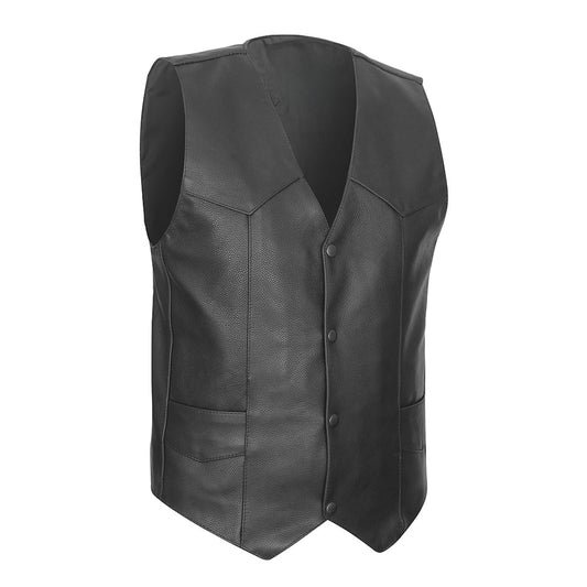Traditional V-Neck Vest with Gun Pockets and Single Back Panel