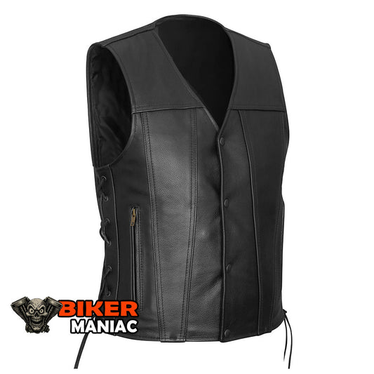 Steadfast - Straight Bottom V-Neck Vest with Side Laces and Gun Pockets