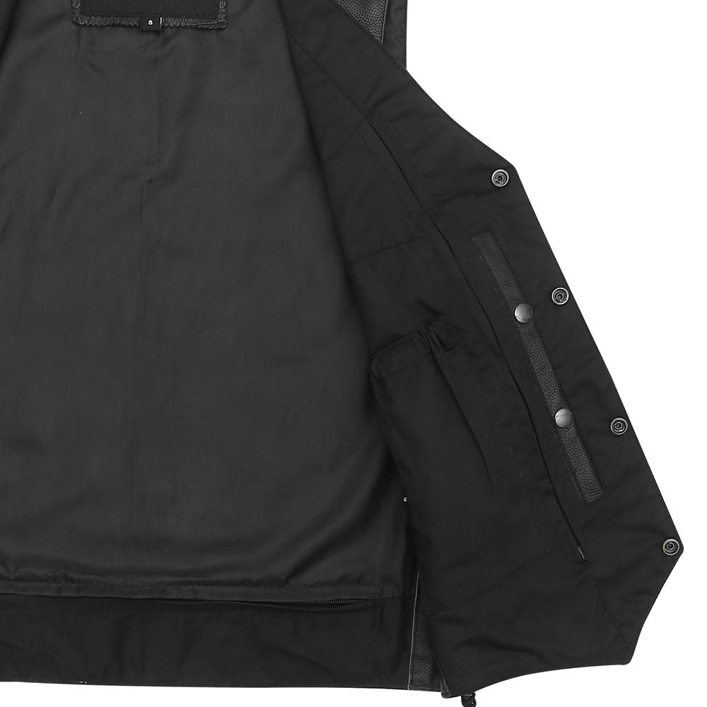 Western V-Neck Vest with Side Laces, Gun Pockets, and Single Back Panel