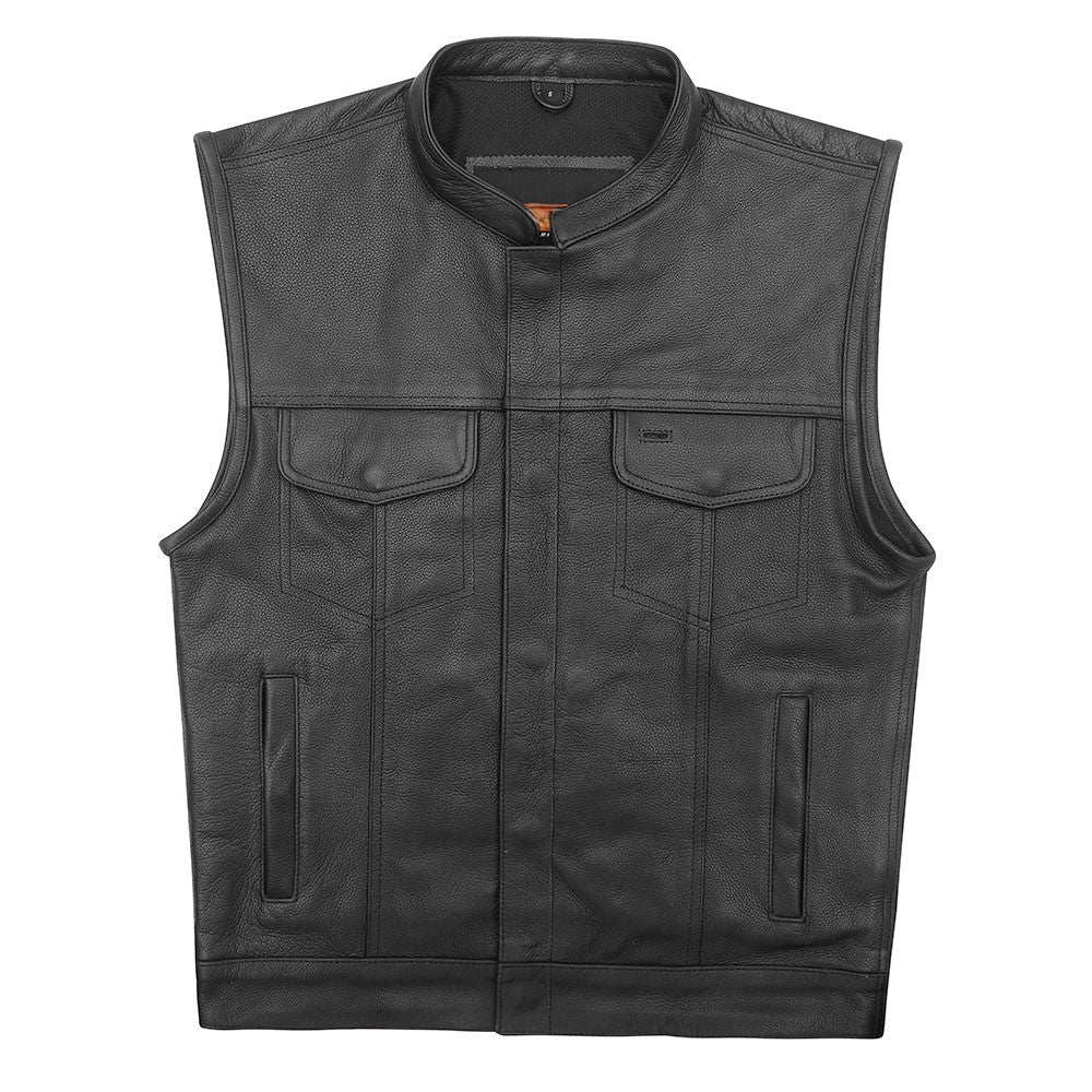 Ruthless - Premium Naked Cowhide Leather Club Vest with Deep CCW Pockets and Single Back Panel