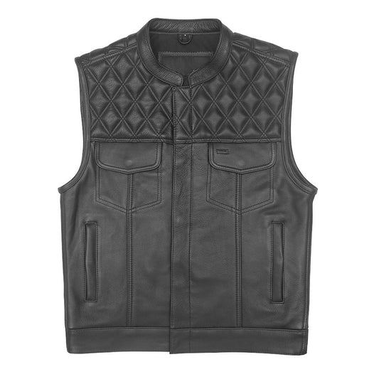 Diamond Stitch Vest Premium Top Grain Naked Cowhide