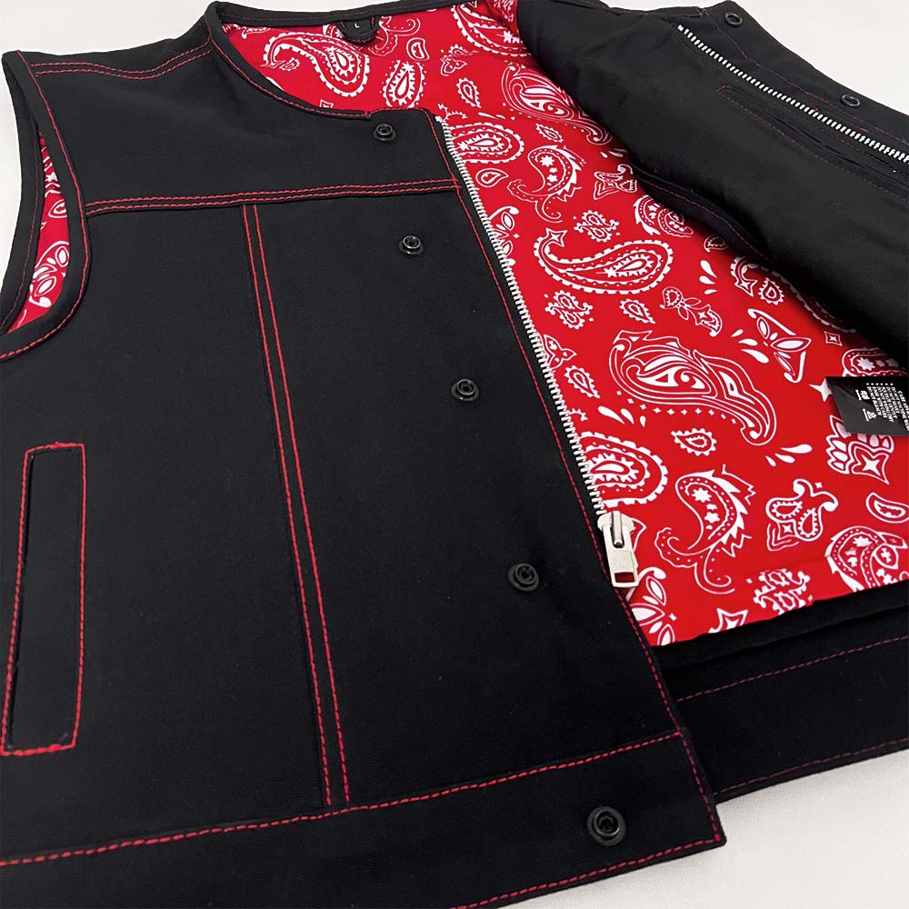 Canvas Vest with Red Stitch and Bandana Liner - Size 43 Vest (fits like a medium)